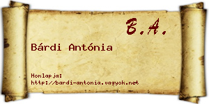 Bárdi Antónia névjegykártya